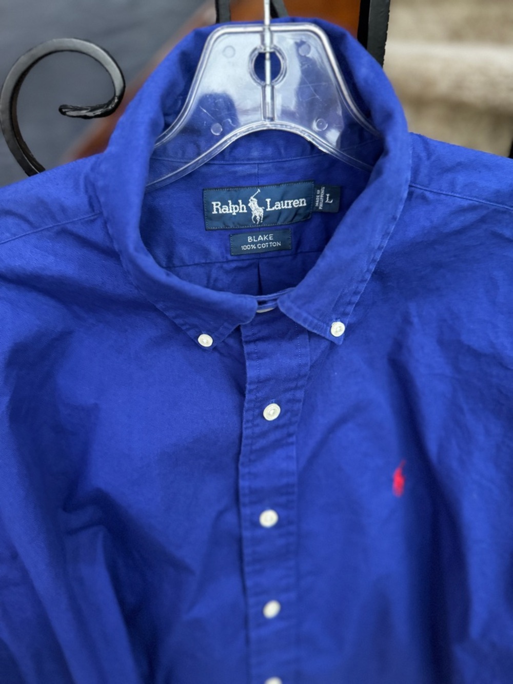 Ralph Lauren Blake Button-Down Shirt in Royal Blue with Red Pony